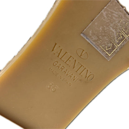 Valentino Garavani ヴァレンティノガラヴァーニ 【美品】ロックスタッズ ラミネート ナッパレザー ウェッジソール サンダル シューズ