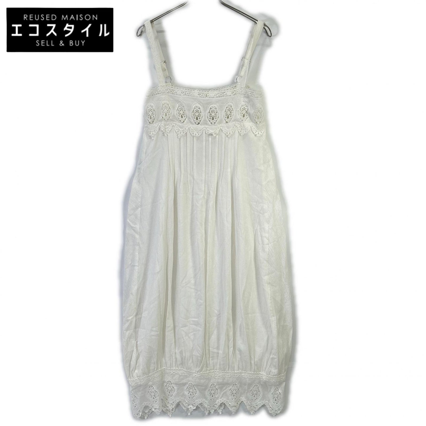 belle vintage ベルヴィンテージ ETIZI0524007 ホワイト コットン レースデザイン コクーン2wayワンピース ワンピース