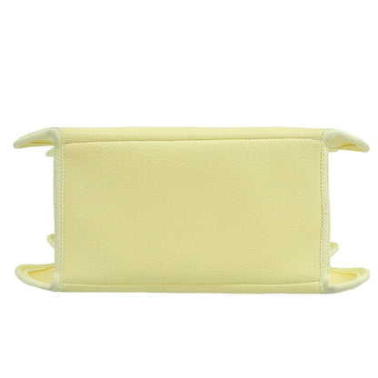 nori enomoto Nori Enomoto Mardi Matin faux leather × ribbon web-design bucket bag women's lemon yellow handbag