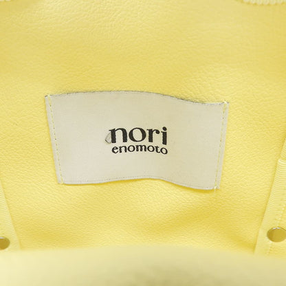 nori enomoto Nori Enomoto Mardi Matin faux leather × ribbon web-design bucket bag women's lemon yellow handbag