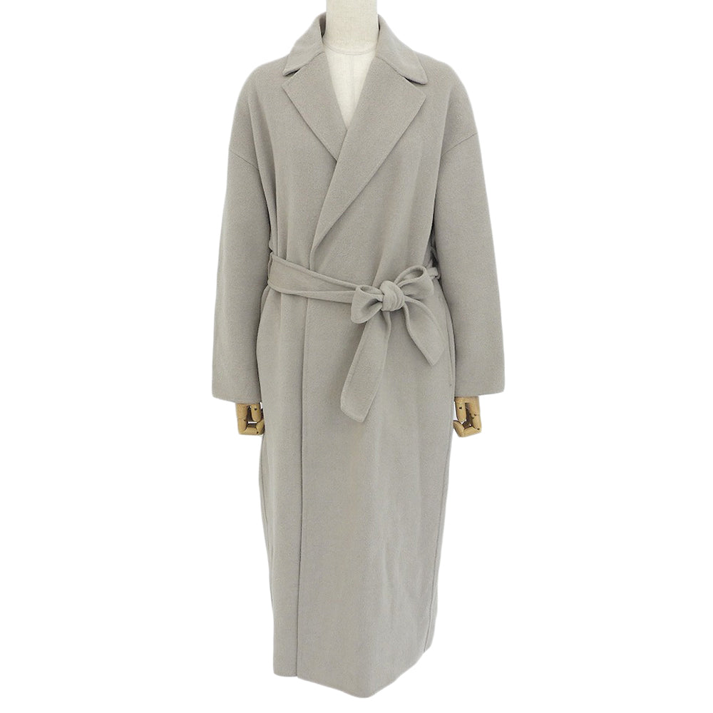 UNITED ARROWS Reversible tailored belted coat, wool and angora blend, women's, gray, 36, 1525-199-3933, coat