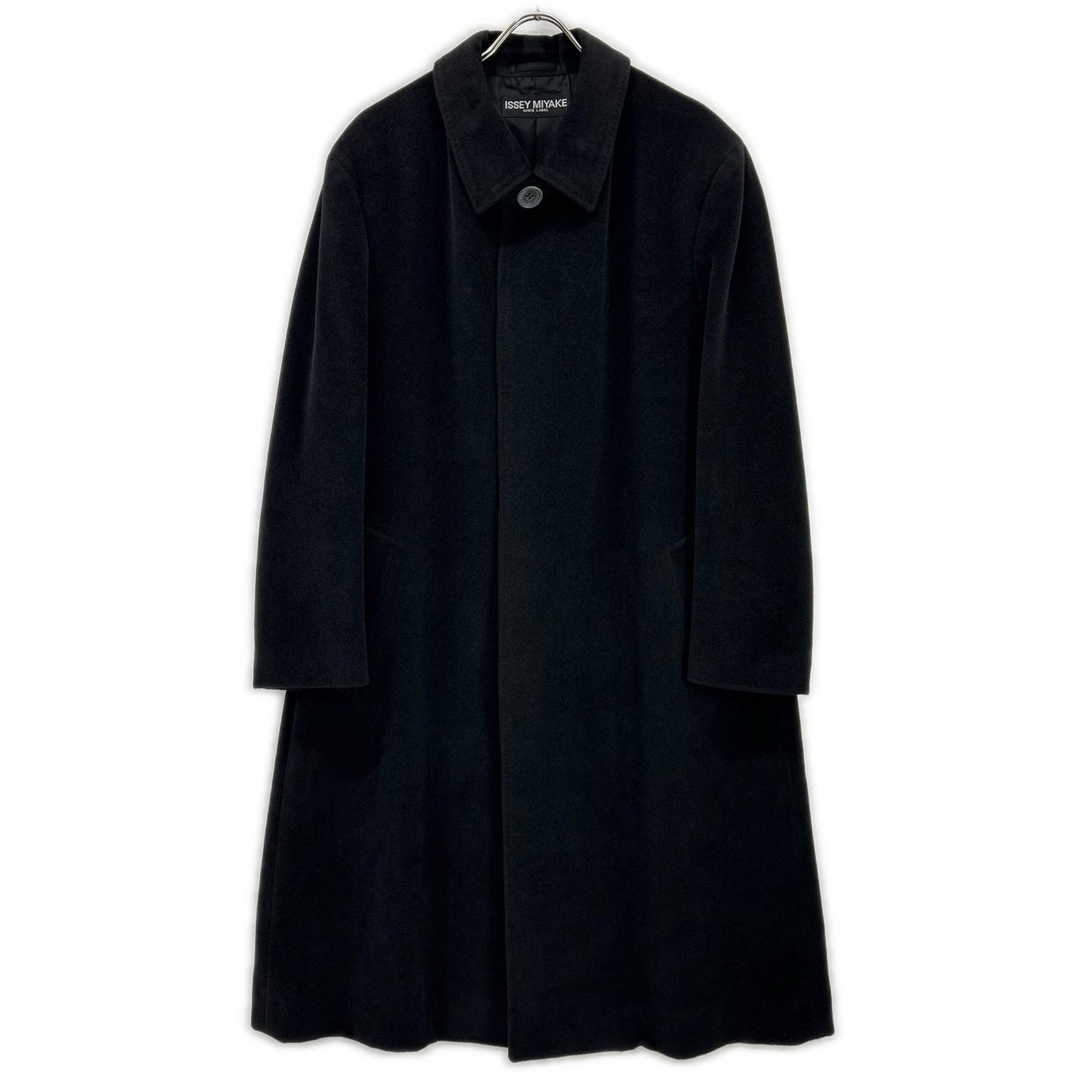 ISSEY MIYAKE イッセイミヤケ 【WHITE LABEL】03年 ME34FA528 ブラック アンゴラ×ウール ステンカラーコート コート