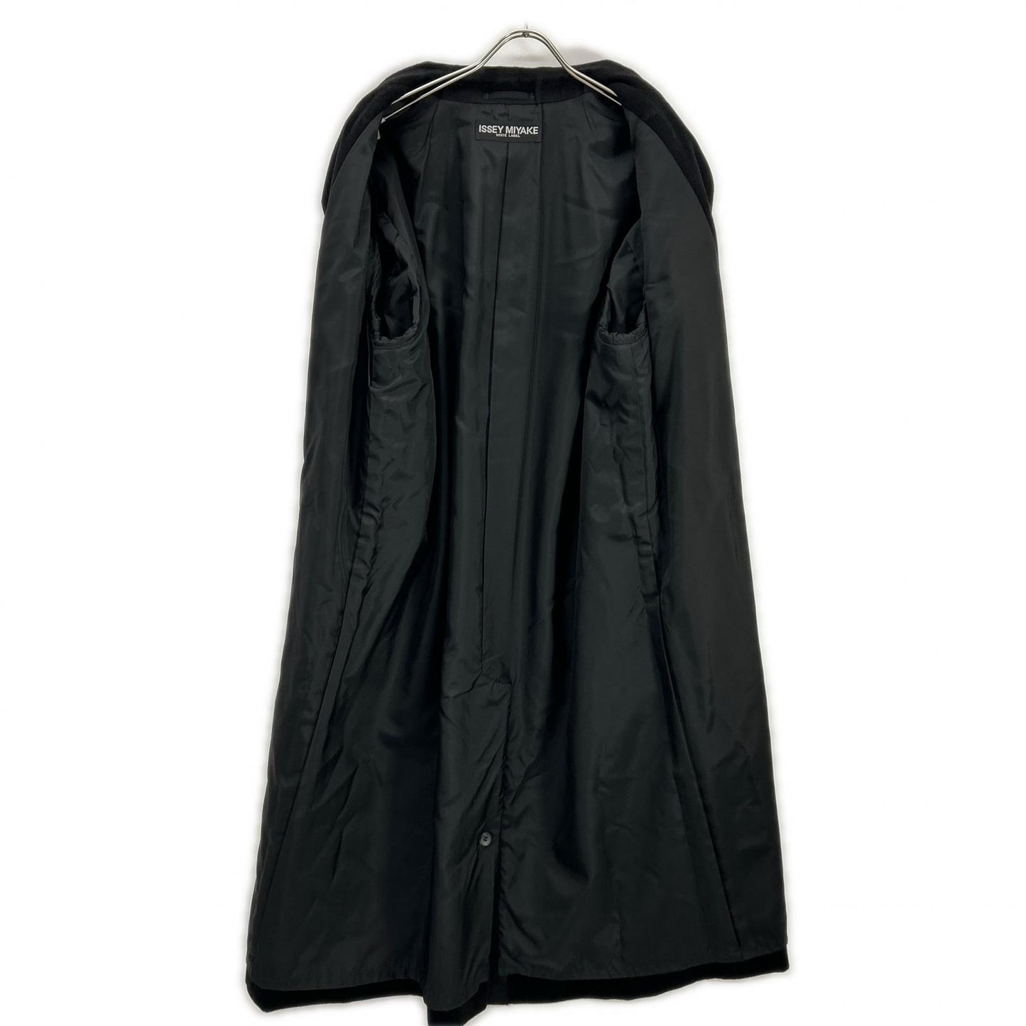 ISSEY MIYAKE イッセイミヤケ 【WHITE LABEL】03年 ME34FA528 ブラック アンゴラ×ウール ステンカラーコート コート
