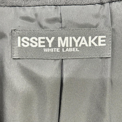 ISSEY MIYAKE イッセイミヤケ 【WHITE LABEL】03年 ME34FA528 ブラック アンゴラ×ウール ステンカラーコート コート