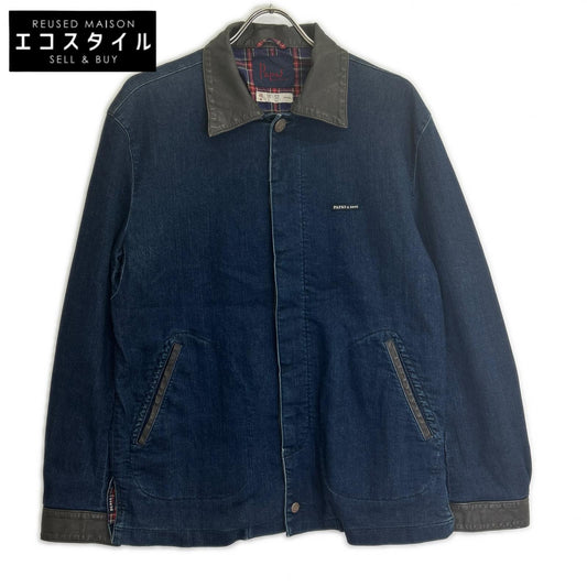 Papas パパス D0414F JM003 インディゴ レザー切替 デニムカバーオール ジャケット