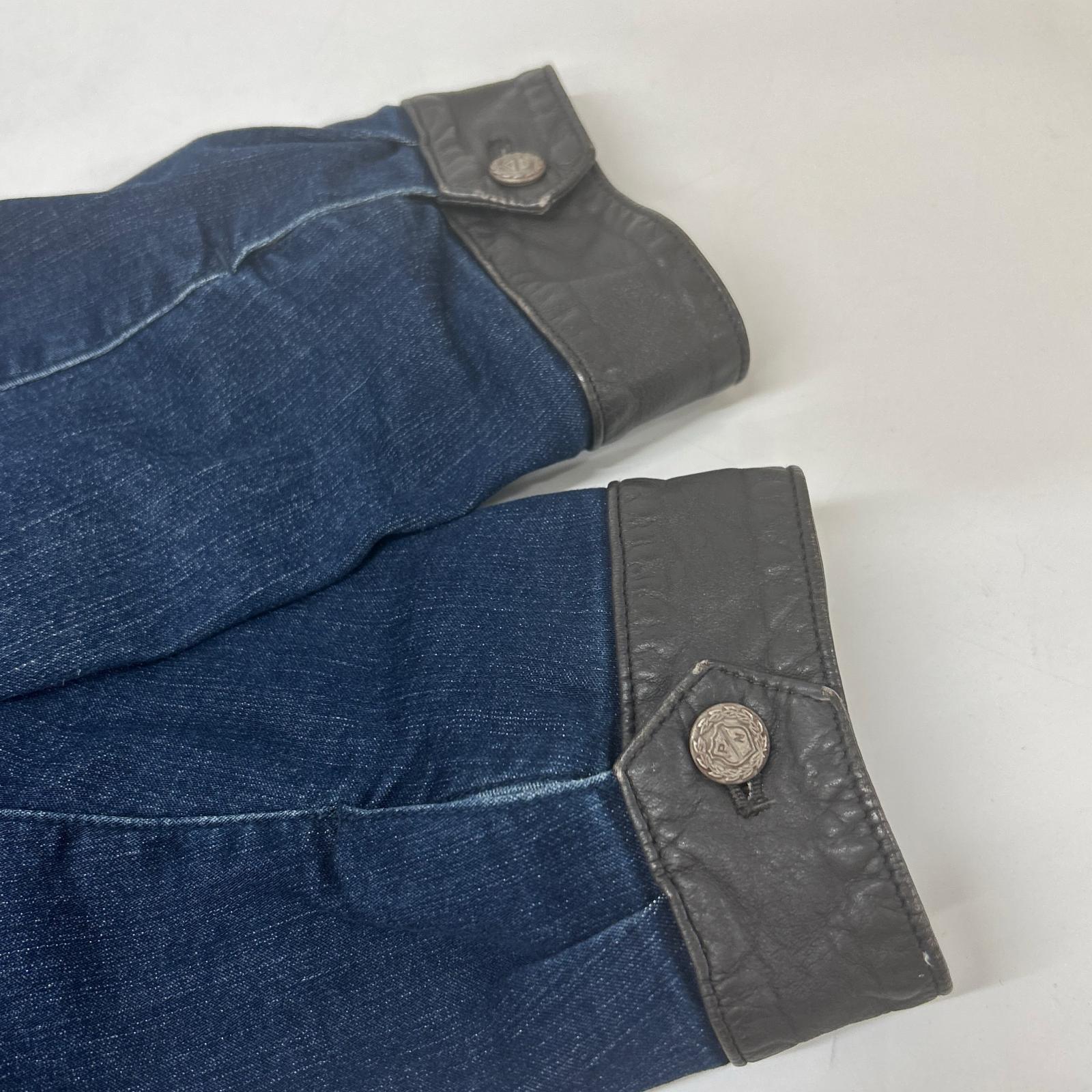 Papas パパス D0414F JM003 インディゴ レザー切替 デニムカバーオール ジャケット