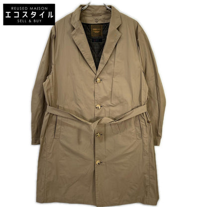 PAPAS パパス D0421FC 001 ベージュ ナイロン ベルト付き チェスターコート コート