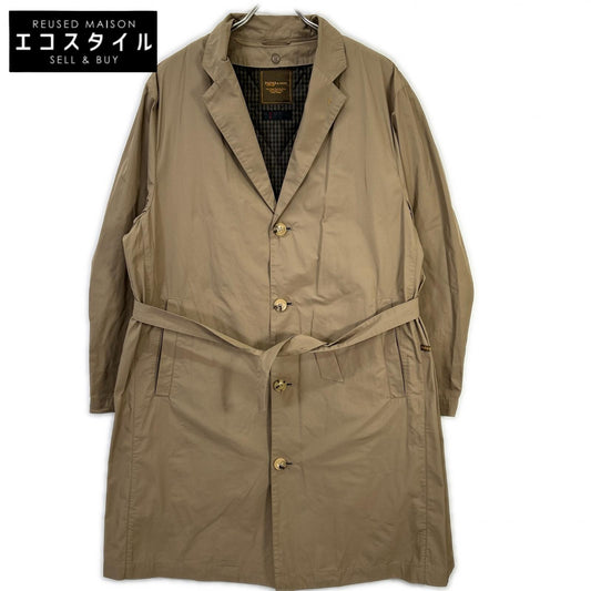 Papas パパス D0421FC 001 ベージュ ナイロン ベルト付き チェスターコート コート