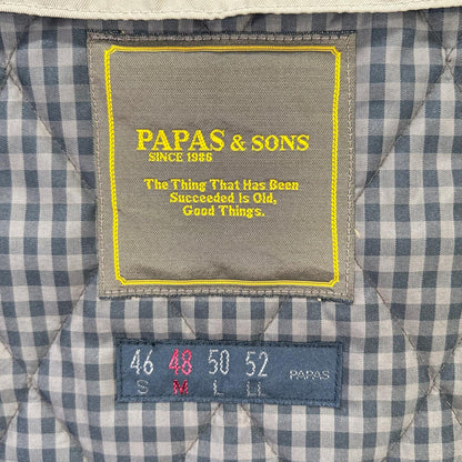 PAPAS パパス D0421FC 001 ベージュ ナイロン ベルト付き チェスターコート コート