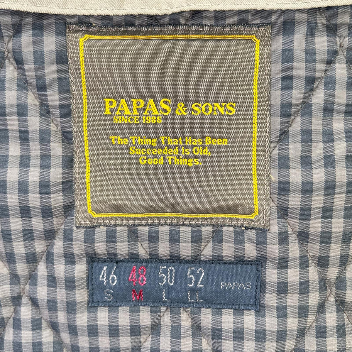 Papas パパス D0421FC 001 ベージュ ナイロン ベルト付き チェスターコート コート