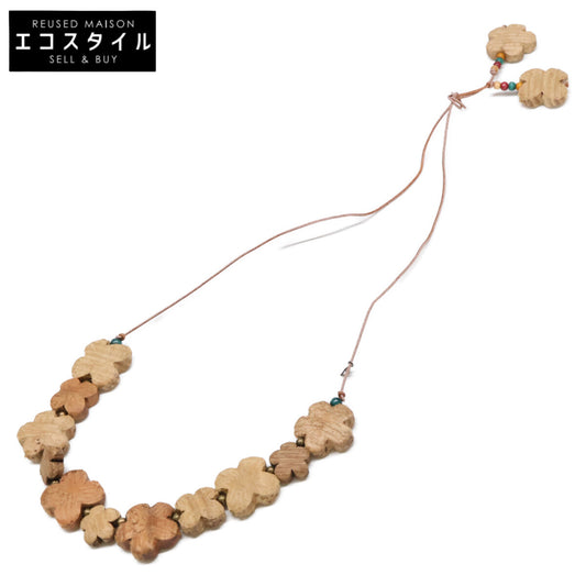 45R フォーティファイブ アール 【美品】ウッドフラワー レザーコード モクモク チョーカー