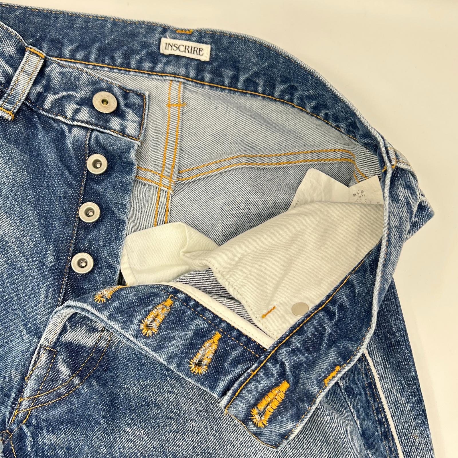 INSCRIRE アンスクリア ID-PT12 Streight Patch Different Denim/ストレート パッチ ディファレント デニム ボトムス