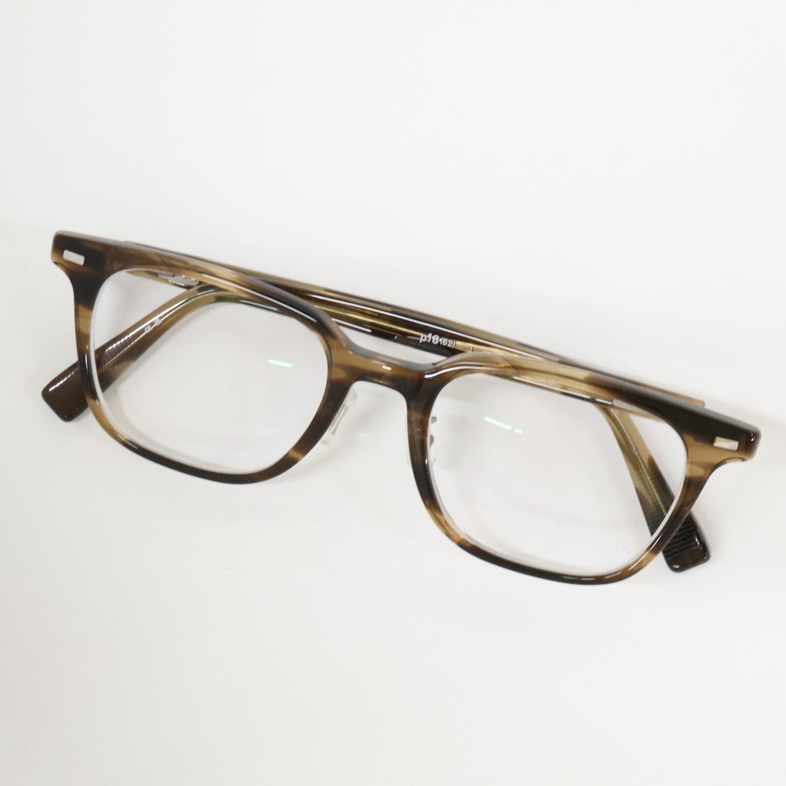 E5 eyevan イーファイブアイヴァン 【美品】p18(52) AB 度入りレンズ ウェリントン アイウェア 眼鏡