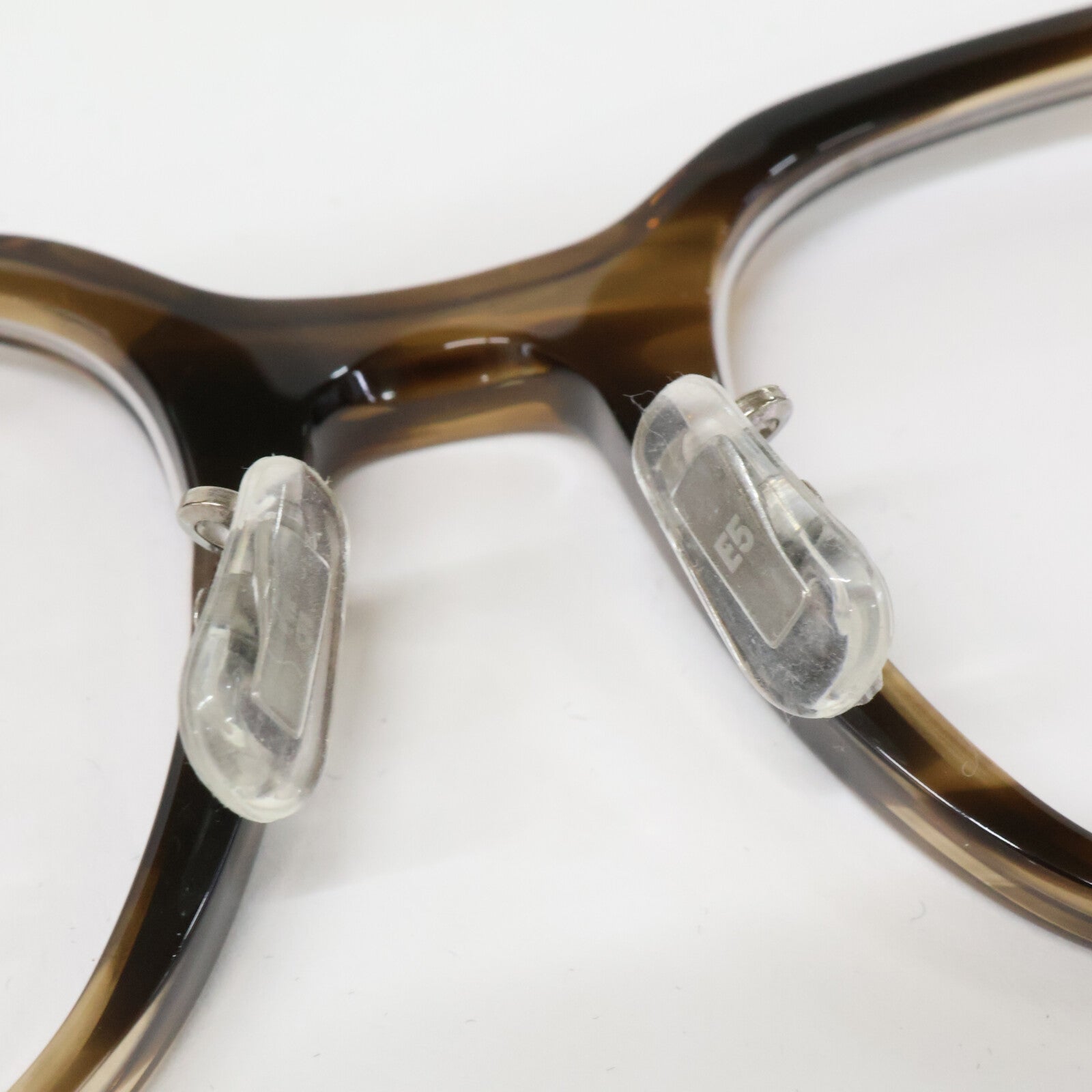 E5 eyevan イーファイブアイヴァン 【美品】p18(52) AB 度入りレンズ ウェリントン アイウェア 眼鏡