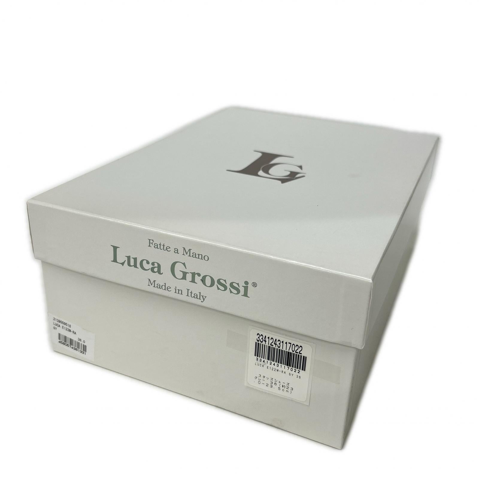 LUCA GROSSI ルカグロッシ 【新品同様】E122M ガラスレザー スタッズ ローヒール シューズ シューズ