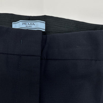 PRADA プラダ P2924 R132 ネイビー ヴァージンウール センタープレス テーパードスラックス ボトムス