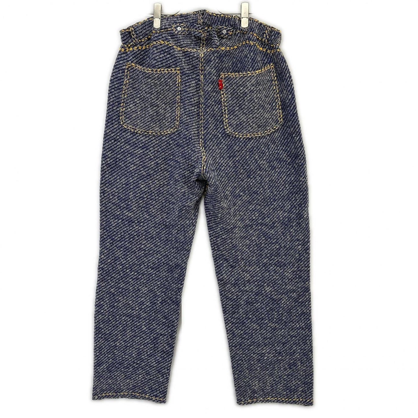 gim context ジムコンテキスト 25105150 ブルー Hand-Stitched Damaged Denim Knit Pants ボトムス