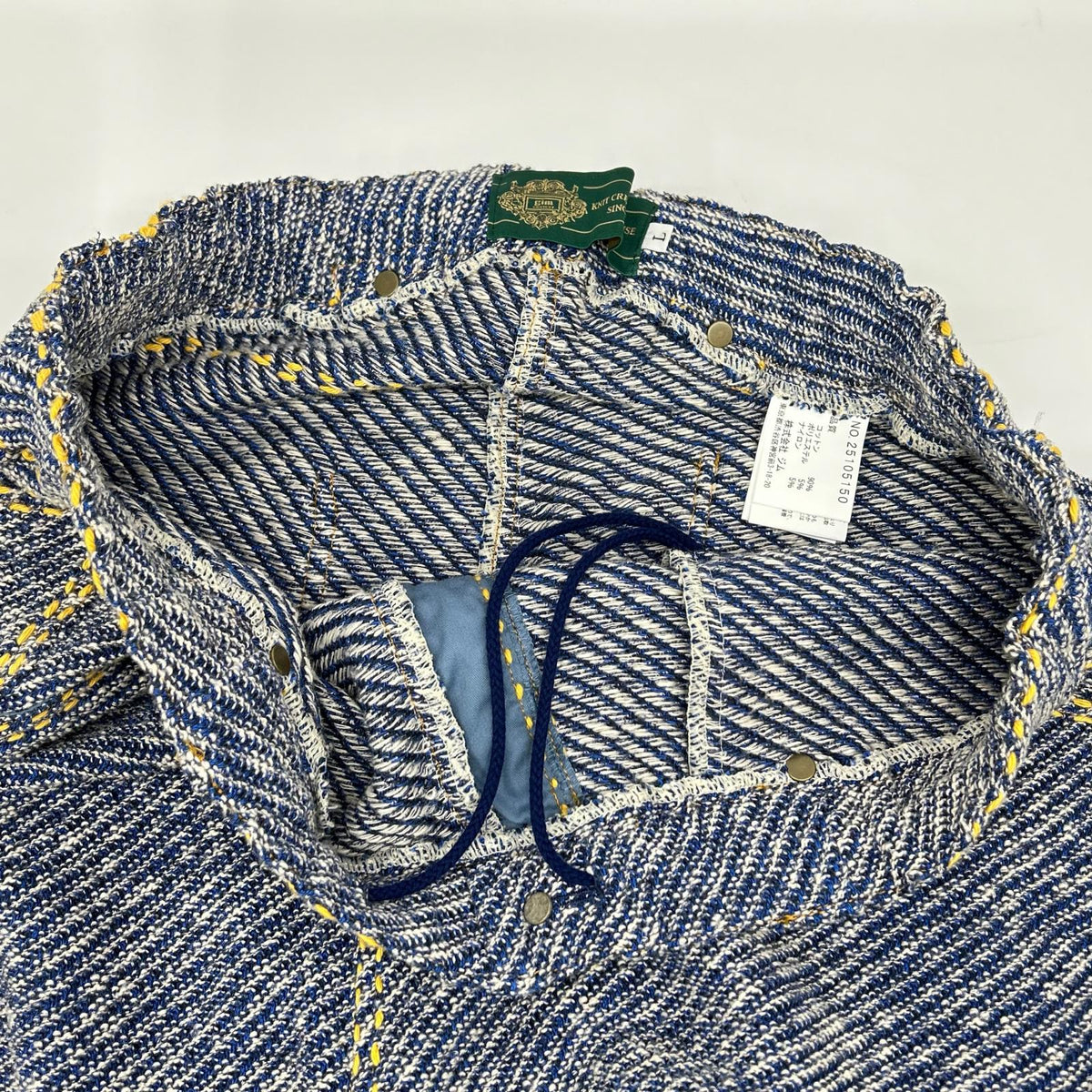 gim context ジムコンテキスト 25105150 ブルー Hand-Stitched Damaged Denim Knit Pants ボトムス