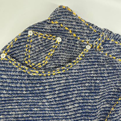 gim context ジムコンテキスト 25105150 ブルー Hand-Stitched Damaged Denim Knit Pants ボトムス