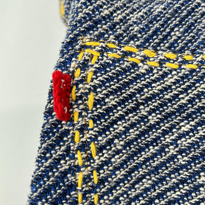 gim context ジムコンテキスト 25105150 ブルー Hand-Stitched Damaged Denim Knit Pants ボトムス