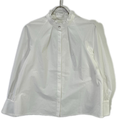 ANAYI [Eternal Line] 2026 White Tech Stretch Bow-Tie Shirt Blouse Top