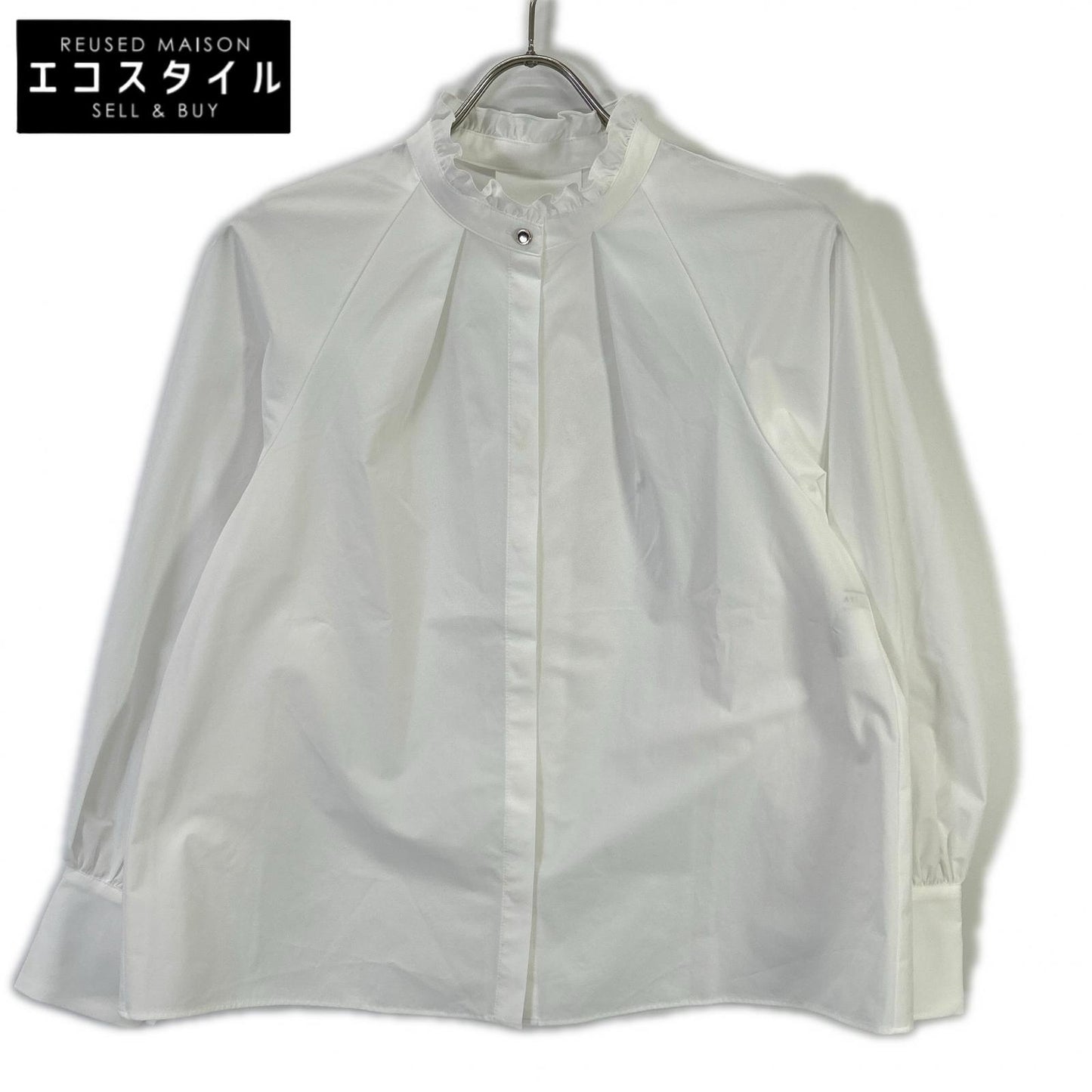 ANAYI [Eternal Line] 2026 White Tech Stretch Bow-Tie Shirt Blouse Top