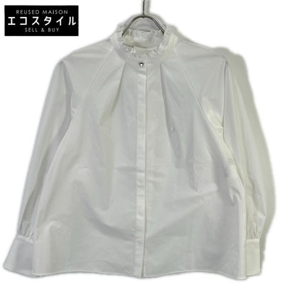 ANAYI [Eternal Line] 2026 White Tech Stretch Bow-Tie Shirt Blouse Top