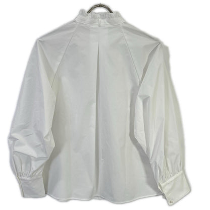ANAYI [Eternal Line] 2026 White Tech Stretch Bow-Tie Shirt Blouse Top