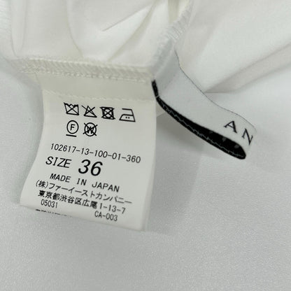 ANAYI [Eternal Line] 2026 White Tech Stretch Bow-Tie Shirt Blouse Top
