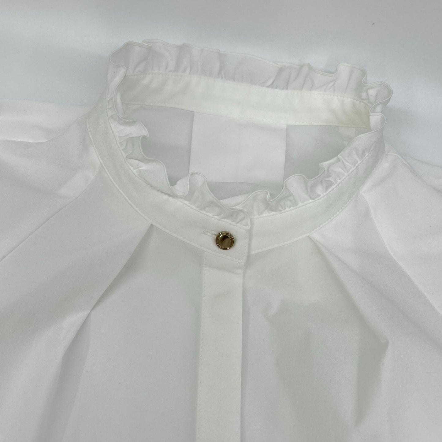 ANAYI [Eternal Line] 2026 White Tech Stretch Bow-Tie Shirt Blouse Top