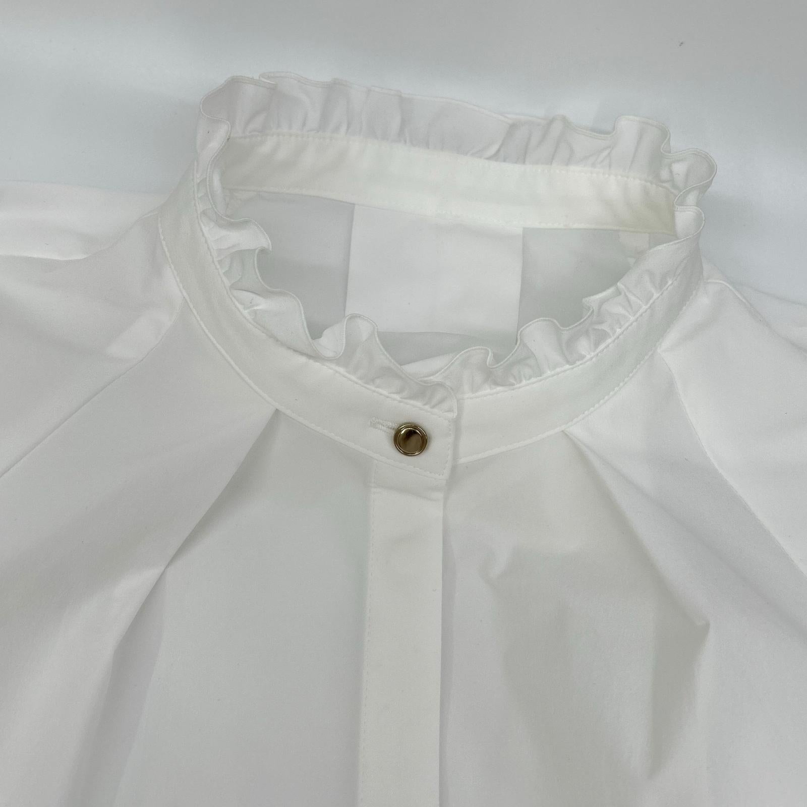 ANAYI [Eternal Line] 2026 White Tech Stretch Bow-Tie Shirt Blouse Top
