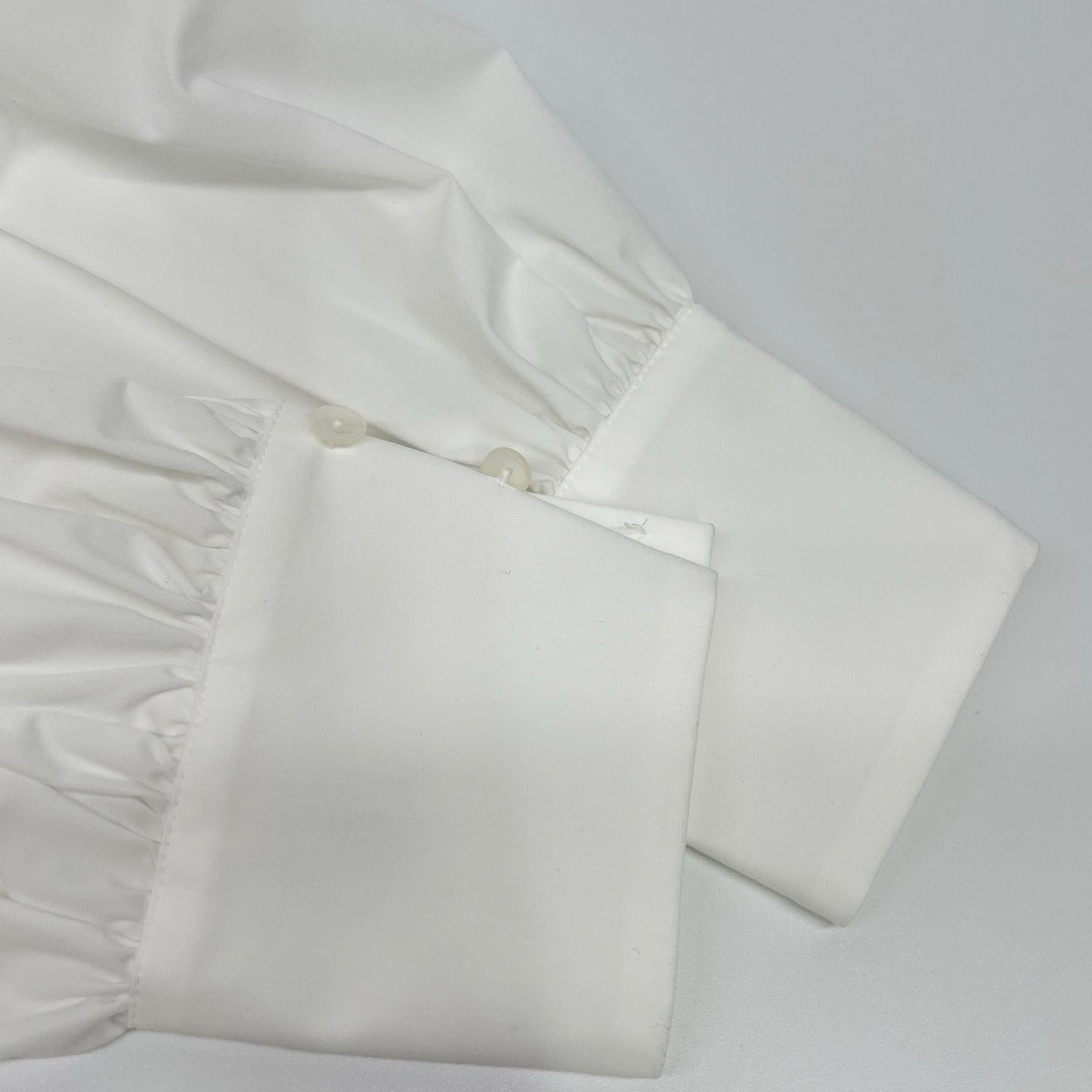 ANAYI [Eternal Line] 2026 White Tech Stretch Bow-Tie Shirt Blouse Top