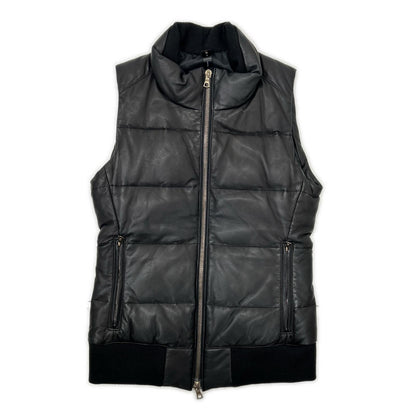 WJK rm07s Black Lamb Leather Down Vest
