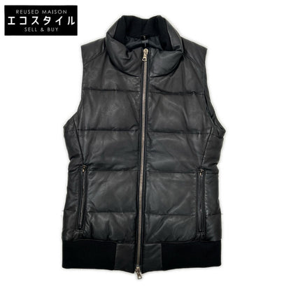 WJK rm07s Black Lamb Leather Down Vest
