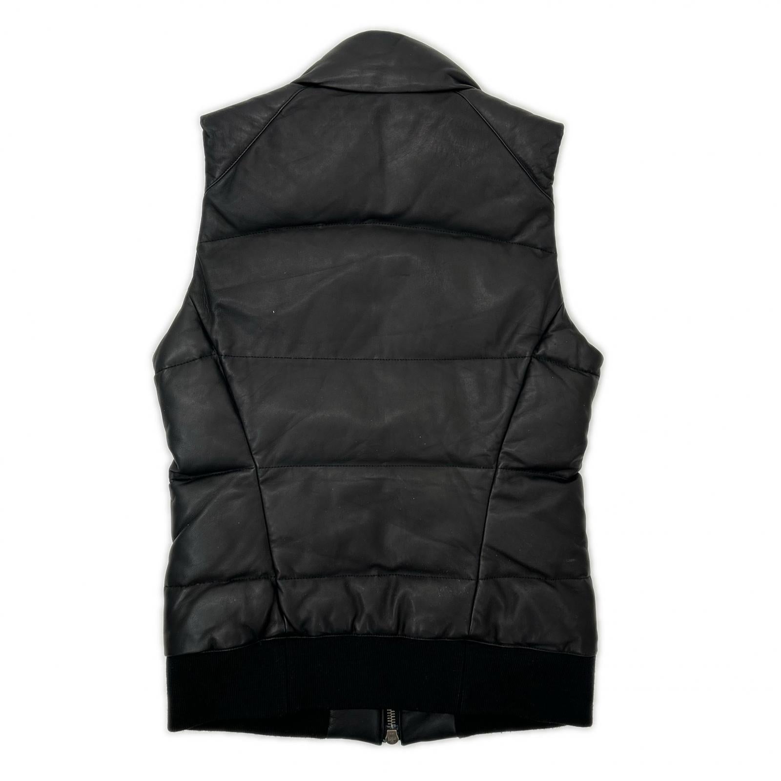 WJK rm07s Black Lamb Leather Down Vest