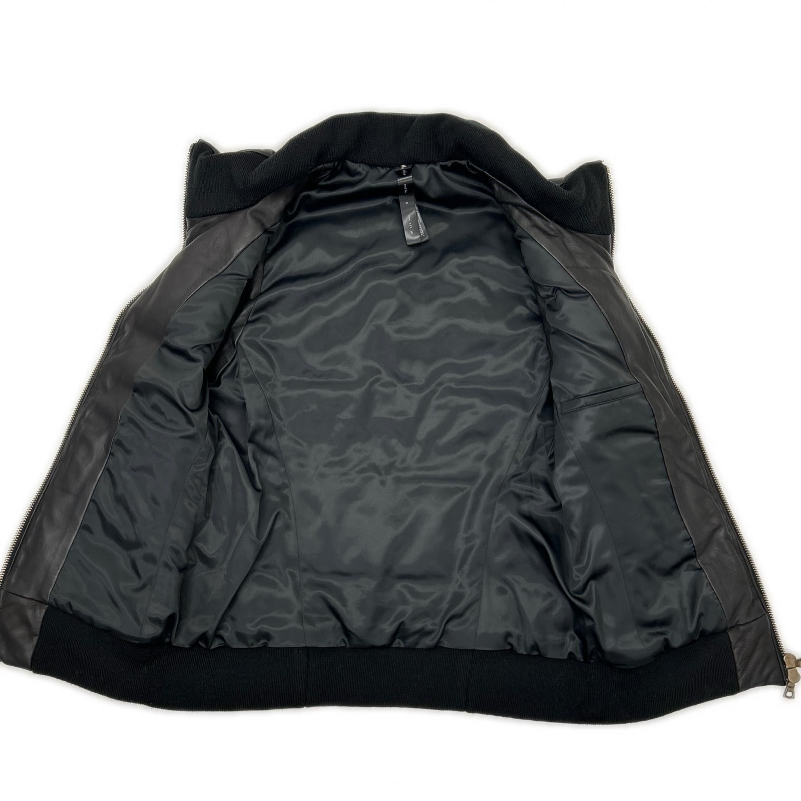 WJK rm07s Black Lamb Leather Down Vest