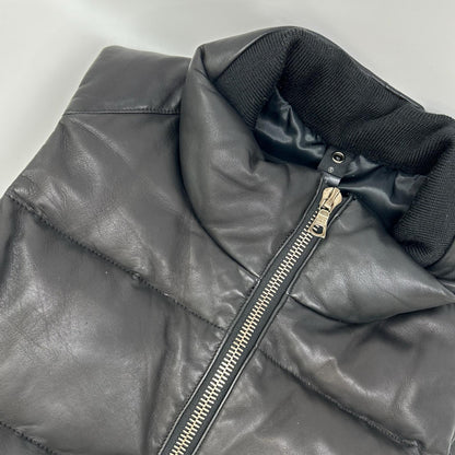 WJK rm07s Black Lamb Leather Down Vest