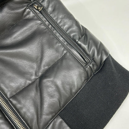 WJK rm07s Black Lamb Leather Down Vest