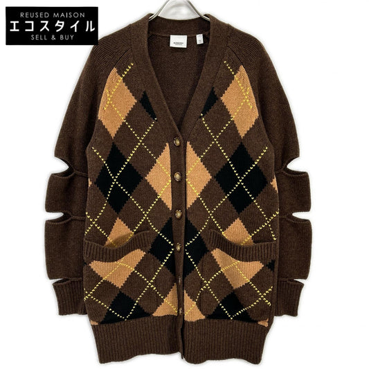 BURBERRY バーバリー 8037239 ウールアーガイル カットスリーブカーディガン　ティッシ期 トップス