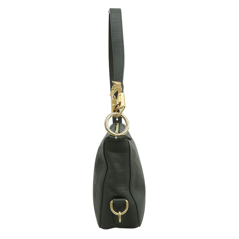BURBERRY バーバリー 美品 スモールナイトショルダーバッグ ショルダーバッグ レディース カーフスキン グリーン 8077554 ショルダーバッグ