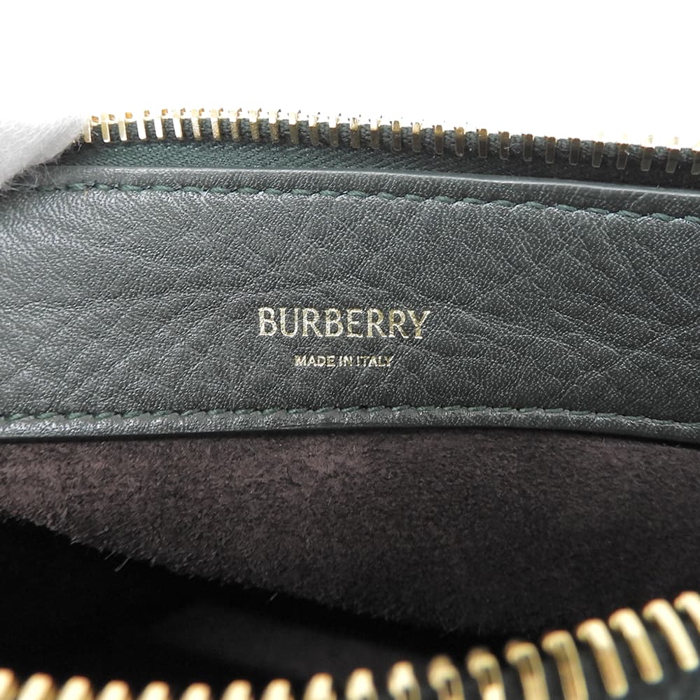 BURBERRY バーバリー 美品 スモールナイトショルダーバッグ ショルダーバッグ レディース カーフスキン グリーン 8077554 ショルダーバッグ