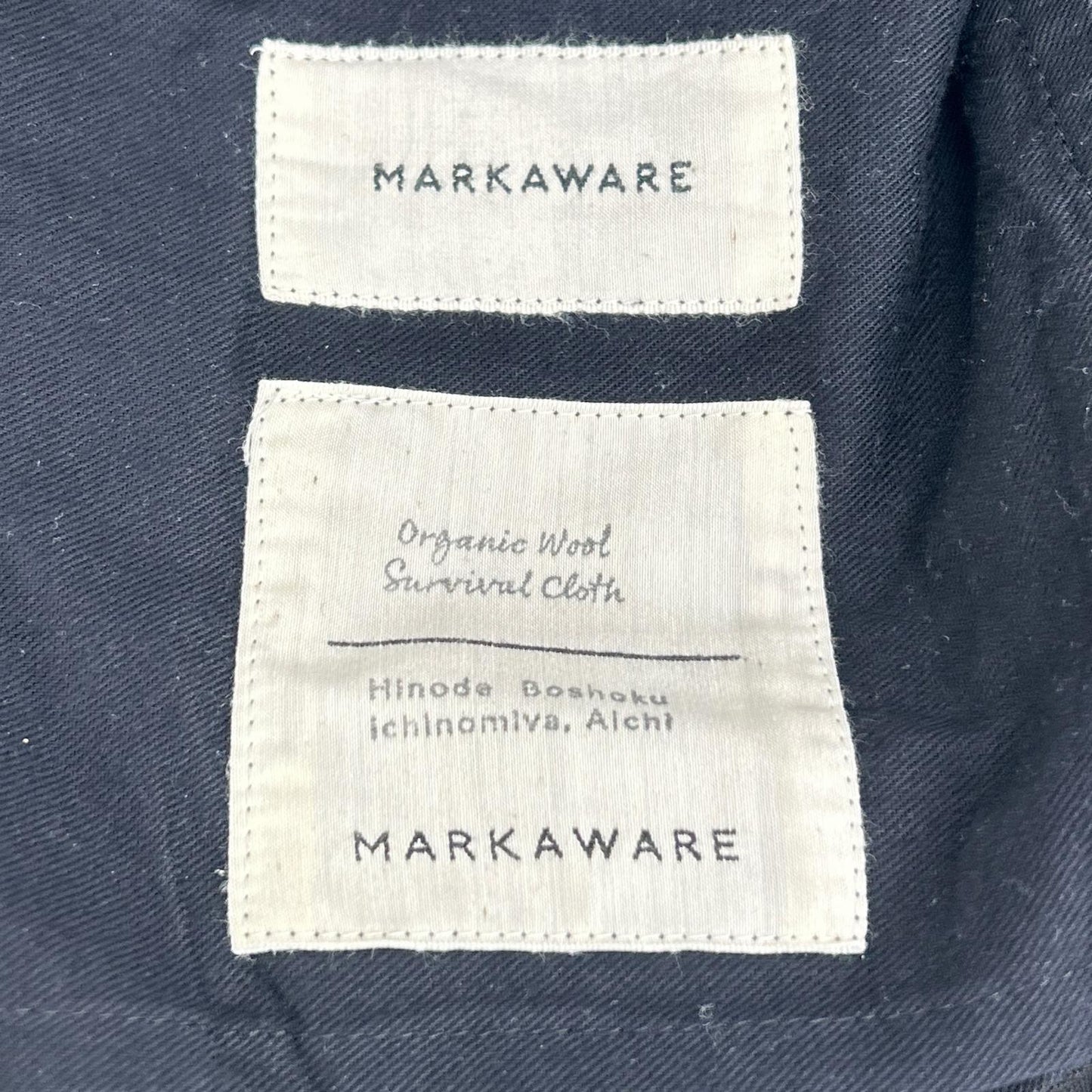 MARKAWARE マーカウエア A21C-05PT03C ブラック FLAT FRONT TROUSERS/ワンタックワイドパンツ ボトムス