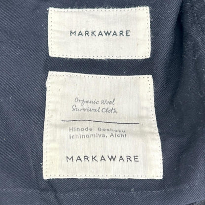 MARKAWARE マーカウエア A21C-05PT03C ブラック FLAT FRONT TROUSERS/ワンタックワイドパンツ ボトムス