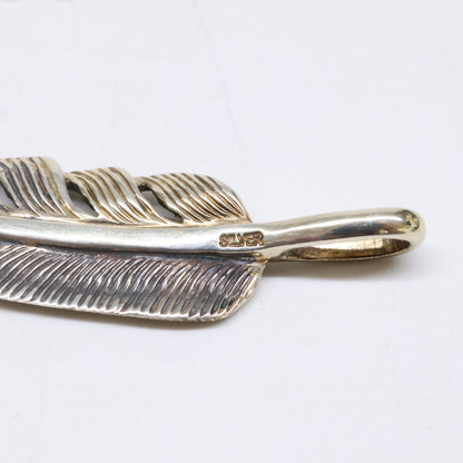 KENSHIRO ケンシロウ 【美品】SILVER 和彫りフェザー ネックレス S ペンダントトップ