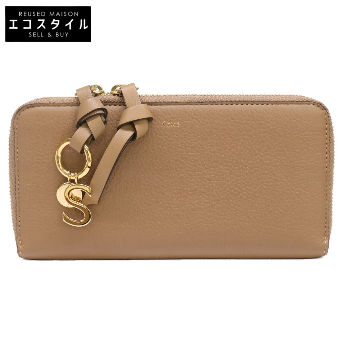 Chloe クロエ 【新品同様】Alphabet Zip Around Wallet アルファベット S ラウンドファスナー レザー ロングウォレット 長財布（小銭入れあり）