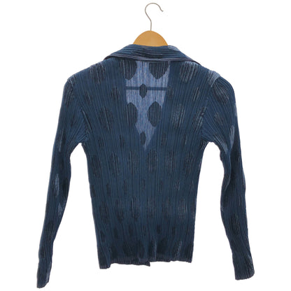 ISSEY MIYAKE FETE イッセイミヤケフェット IF64-FD720 ブルー ラージドット ロングスリーブプリーツジャケット ジャケット