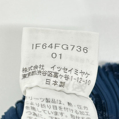 ISSEY MIYAKE FETE イッセイミヤケフェット IF64-FG736 ブルー ラージドットサイドスリット プリーツスカート スカート