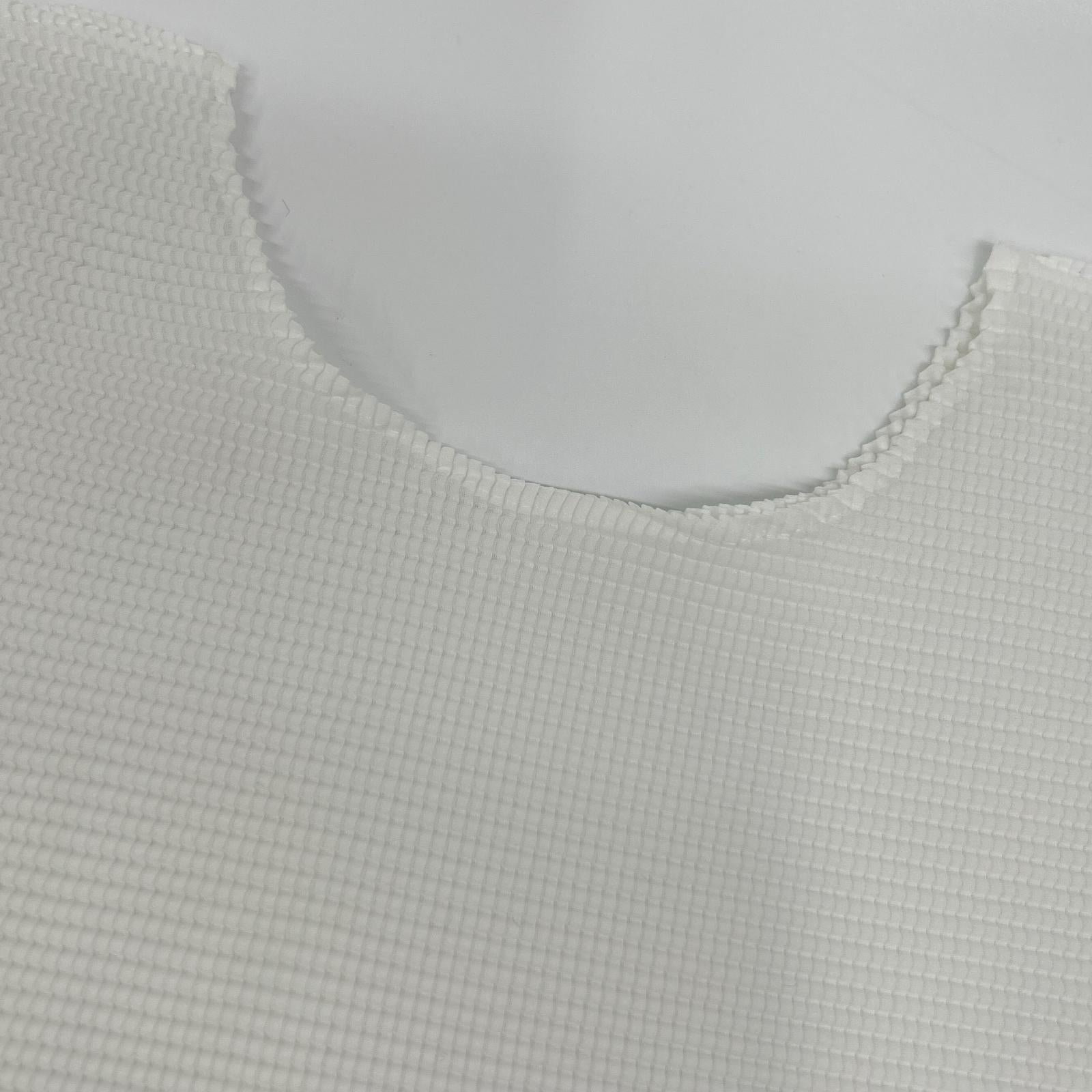 【SALE】 MeISSEYMIYAKE ミーイッセイミヤケ MI13-FK206 21年 ホワイト プリーツショートスリーブブラウス トップス