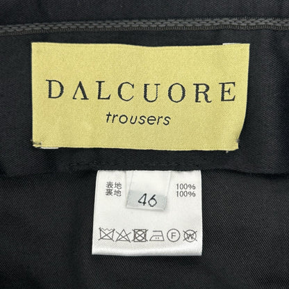 DALCUORE ダルクオーレ ネイビー ワンタック ダブル トラウザーパンツ ボトムス