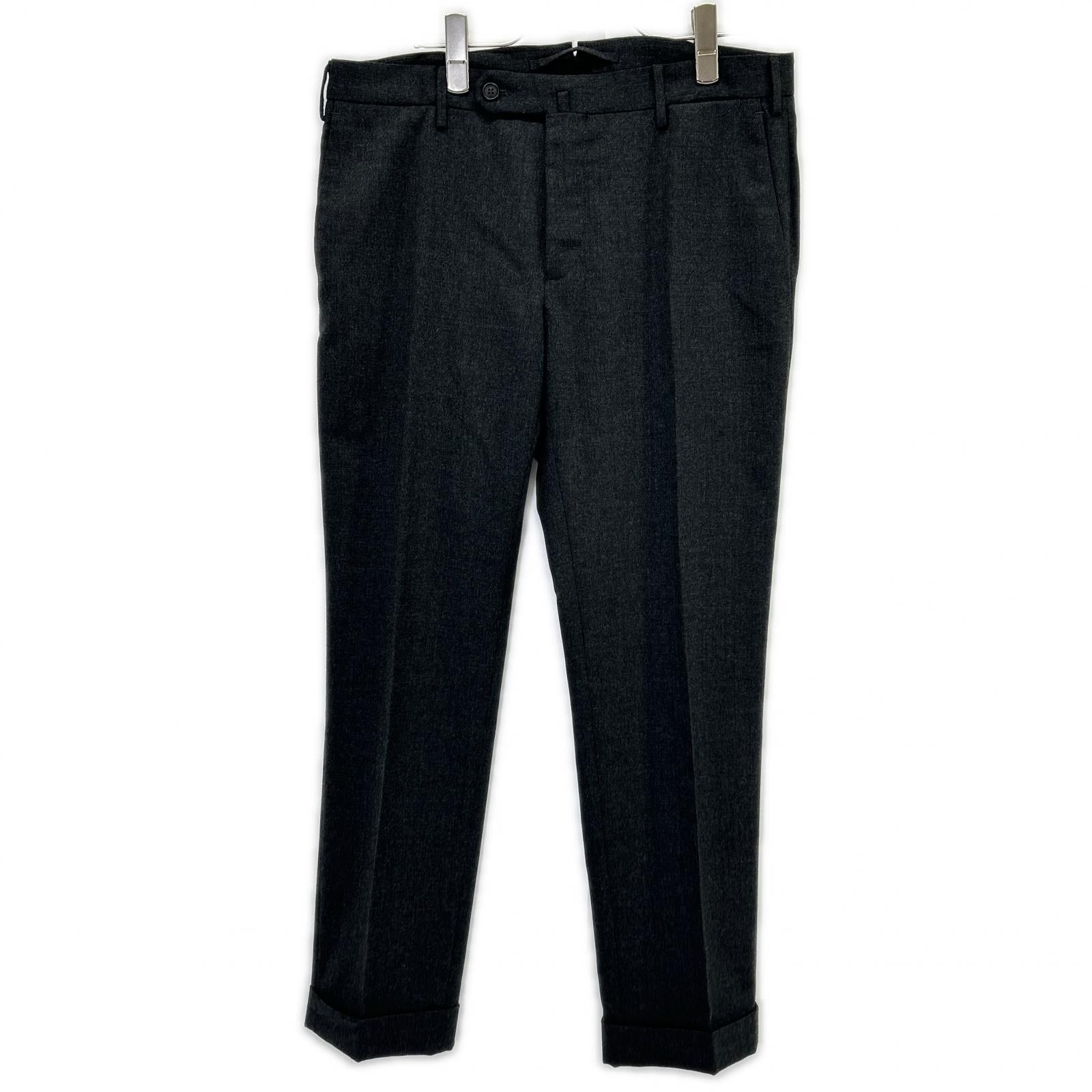 INCOTEX インコテックス チャコール ハイコンフォート SLOWEAR ワンタック ダブル スラックスパンツ ボトムス